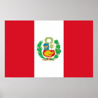 Poster with Flag of Peru