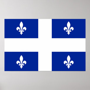 Poster with Flag of Quebec, Canada