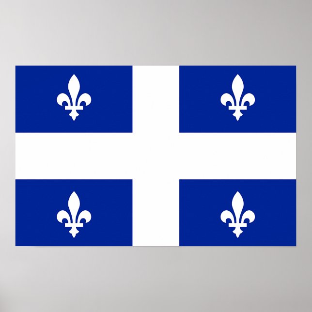 Poster with Flag of Quebec, Canada (Front)