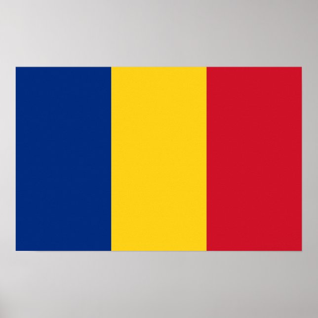 Poster with Flag of Romania (Front)