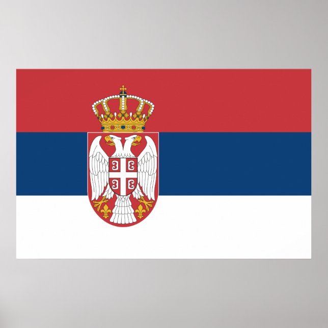 Poster with Flag of Serbia (Front)