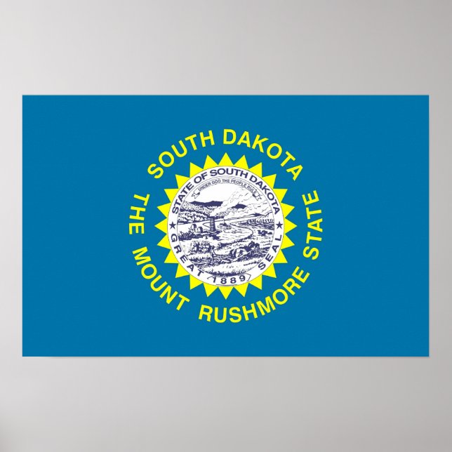 Poster with Flag of South Dakota, U.S.A. (Front)
