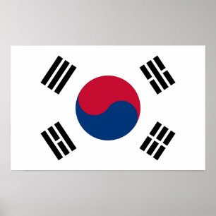 Poster with Flag of South Korea