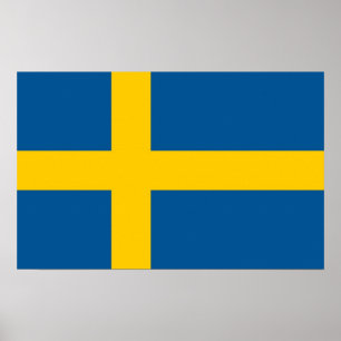 Poster with Flag of Sweden