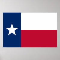 Poster with Flag of Texas, U.S.A.