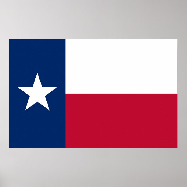 Poster with Flag of Texas, U.S.A. (Front)