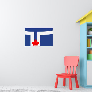 Poster with Flag of Toronto, Canada