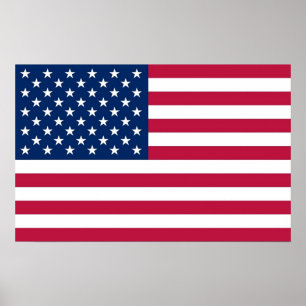 Poster with Flag of United States of America