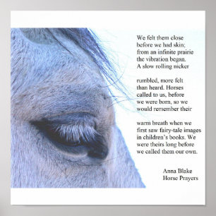 Poster with horse and poem by Anna Blake.