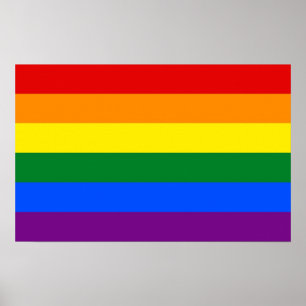Poster with LGBT Rainbow Flag