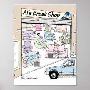 Poster With Mechanic Cartoon BY Sal Caradonna