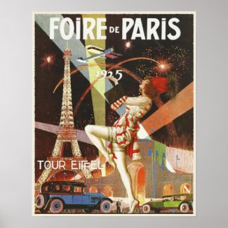 Poster with Paris Art Deco Print from The 1920's