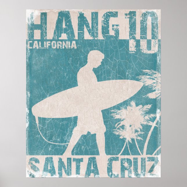 Poster with Santa Cruz Surfer Print (Front)