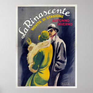Poster with Vintage Italian Fashion Print