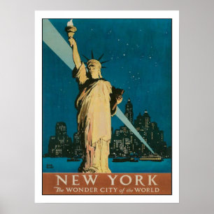 Poster with Vintage New York Poster Print