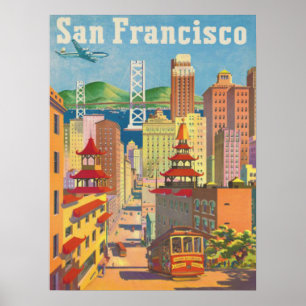 Poster with Vintage San Francisco Motive
