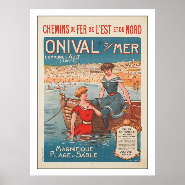 Poster with Vintage Summer Print from France (Front)