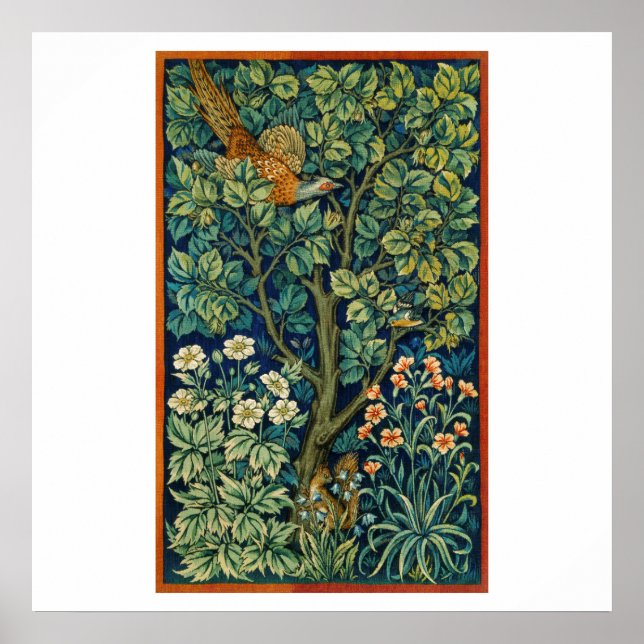 POSTER WITH WILLIAM MORRIS "PHEASANT" DESIGN (Front)