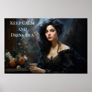 Poster - Woman Drinking Tea