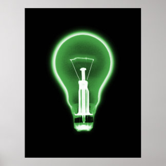 Poster- X-RAY LIGHT BULB BLACK GREEN Poster