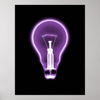 Poster- X-RAY LIGHT BULB BLACK PURPLE Poster