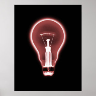 Poster- X-RAY LIGHT BULB BLACK RED Poster