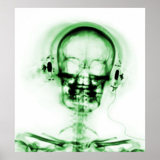 POSTER- X-RAY MUSIC SKELETON WHITE GREEN POSTER