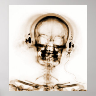 POSTER- X-RAY MUSIC SKELETON WHITE ORANGE POSTER