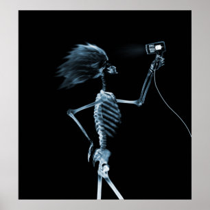POSTER - X-RAY SKELETON HAIR STYLING BLUE