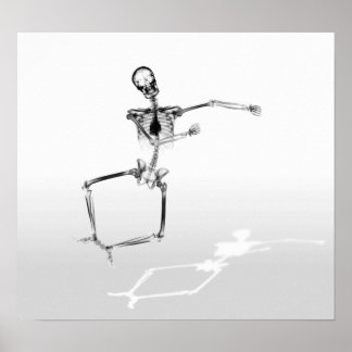 POSTER - X-RAY SKELETON JOY LEAP B&W