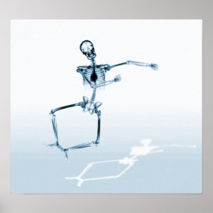 POSTER - X-RAY SKELETON JOY LEAP BLUE