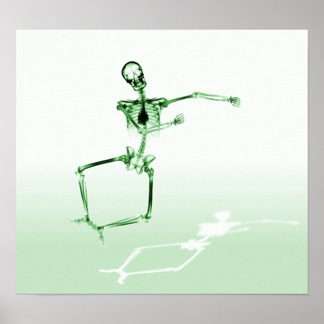 POSTER - X-RAY SKELETON JOY LEAP GREEN (Front)