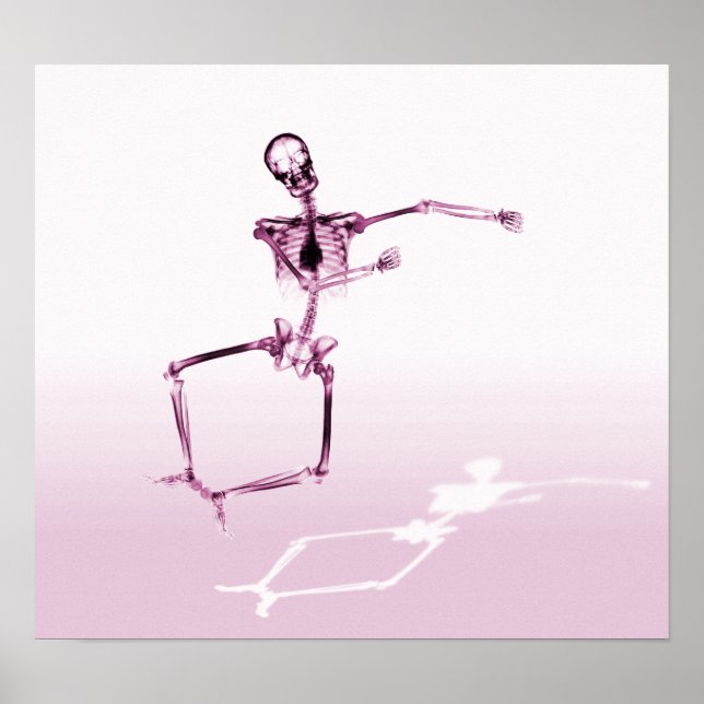 POSTER - X-RAY SKELETON JOY LEAP PINK (Front)
