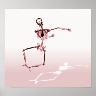 POSTER - X-RAY SKELETON JOY LEAP RED