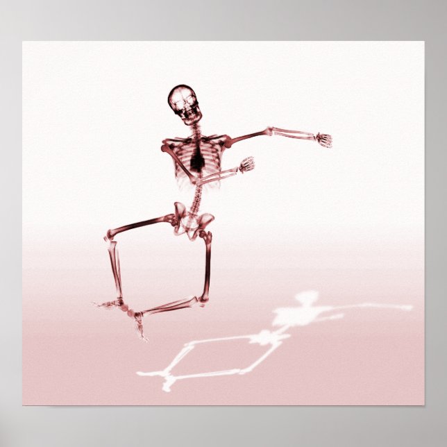 POSTER - X-RAY SKELETON JOY LEAP RED (Front)