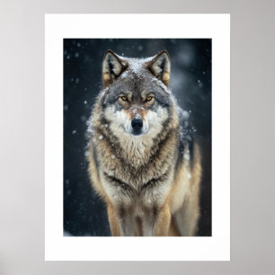 Poster Yellowstone Wolf