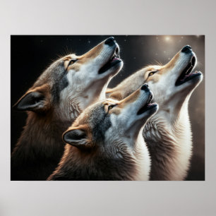 Poster Yellowstone Wolves