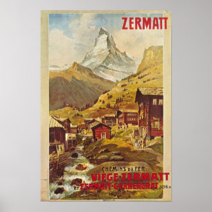 Poster Zermatt Schweiz Switzerland Gornergratbahn