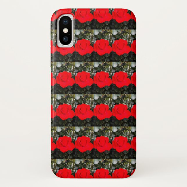 Posterised Red Roses Pattern Case-Mate iPhone Case (Back)