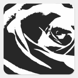 Posterised Rose Art Square Sticker