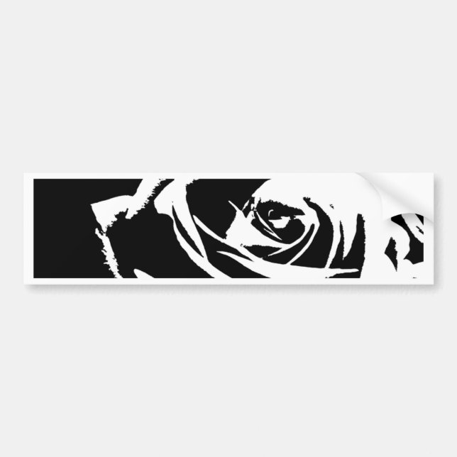 Posterized Rose Art Bumper Sticker (Front)