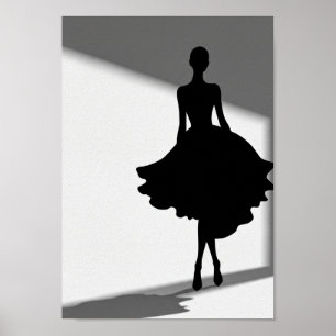 Posters Black and White Fashion Silhouette