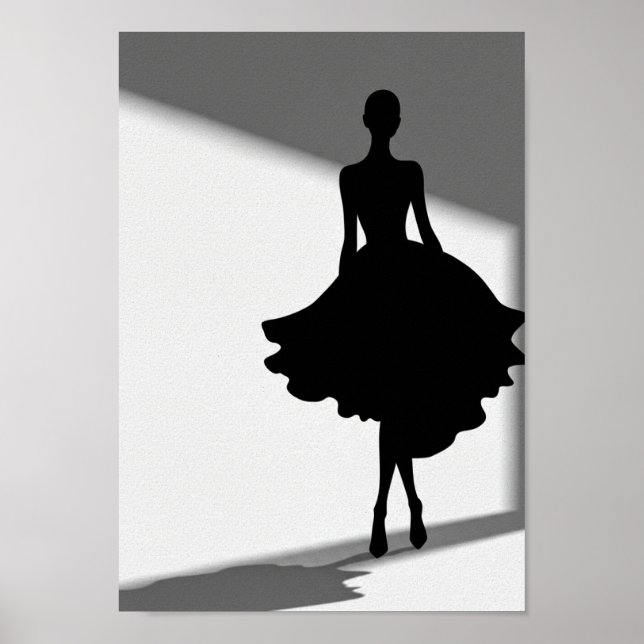 Posters Black and White Fashion Silhouette (Front)