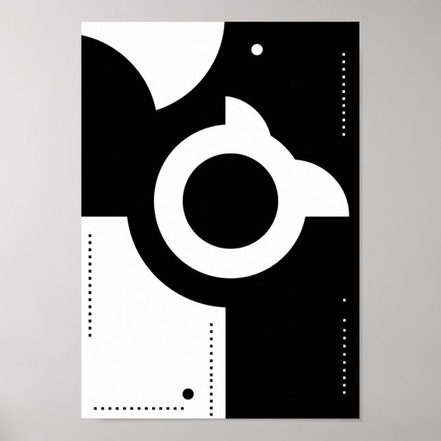 Posters Black and White Modern Abstract (Front)