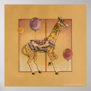 Posters, Prints - Carousel Giraffe