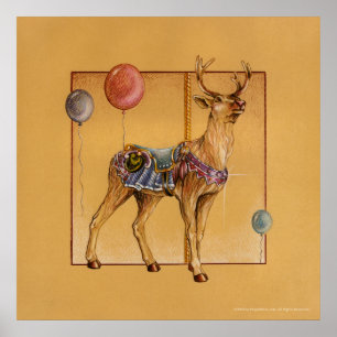 Posters, Prints - Carousel Reindeer or Elk