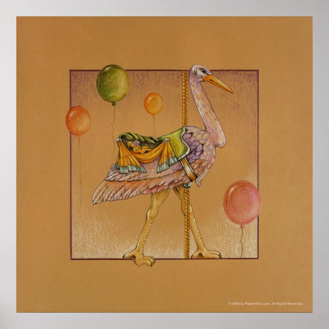 Posters, Prints - Carousel Stork (Front)