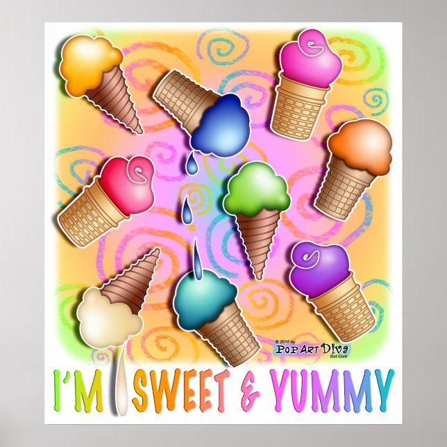 Posters, Prints - Pop Art Ice Cream Cones (Front)