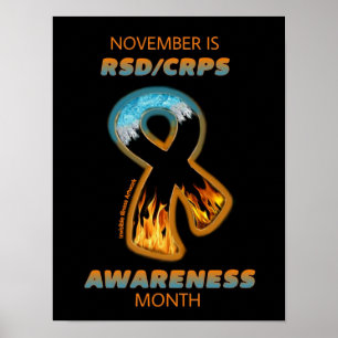 POSTERS...RSD/CRPS - Fire & Ice Ribbon Poster