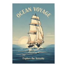 Posters Vintage Ocean Sailboat Print